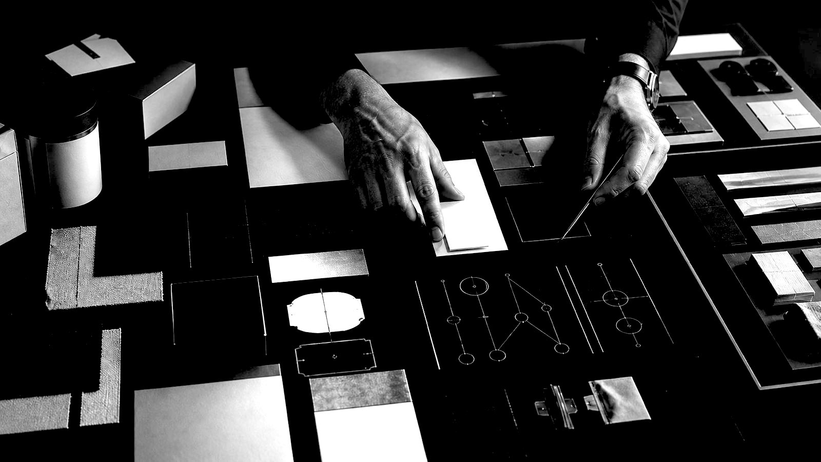 Creative identity work on a design table